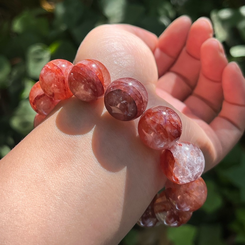16.5mm stretchable chunky fire‎ quartz bracelet